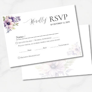 Lavender Floral Wedding RSVP Card Elegant RSVP