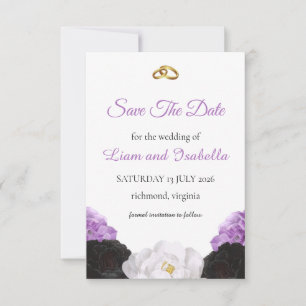 Lavender Floral Wedding Save the Date Card