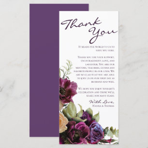 Lavender Floral Wedding Thank You Place Card