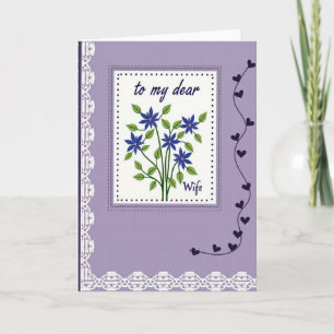 Lavender Floral Wife Mothers Day Card