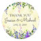 Lavender Floral Yellow Wedding Thank You Sticker