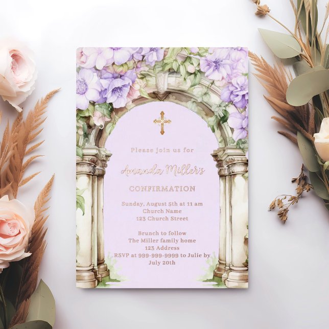 Lavender florals arch beige rose gold Confirmation (Creator Uploaded)