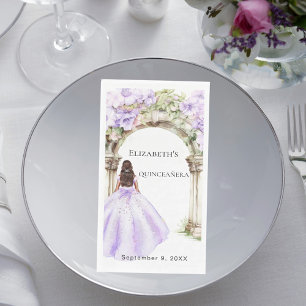 Lavender florals arch dress Quinceanera Napkin