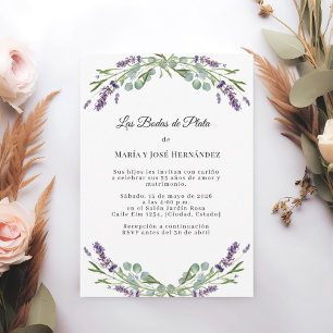 Lavender Florals Invitación Bodas de Plata Invitation
