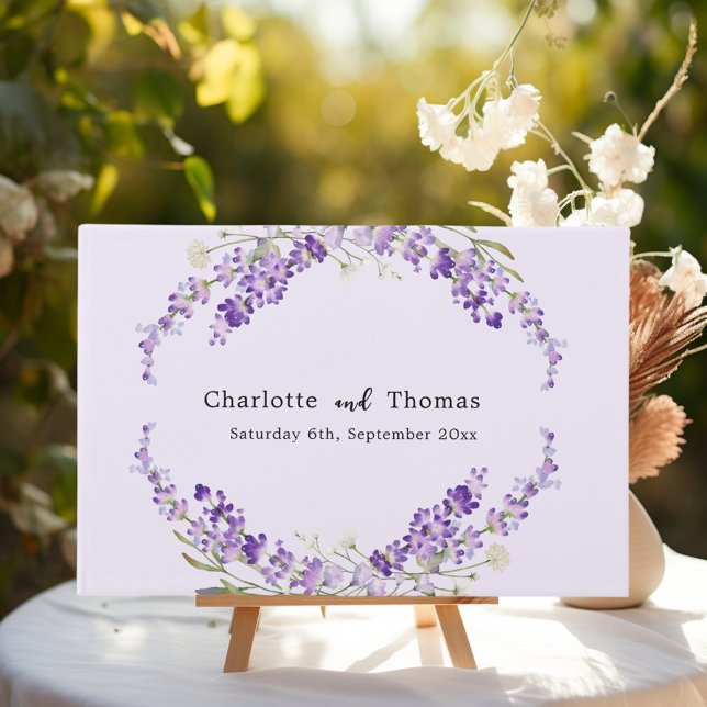 Lavender florals watercolor violet wedding  guest book (Creator Uploaded)