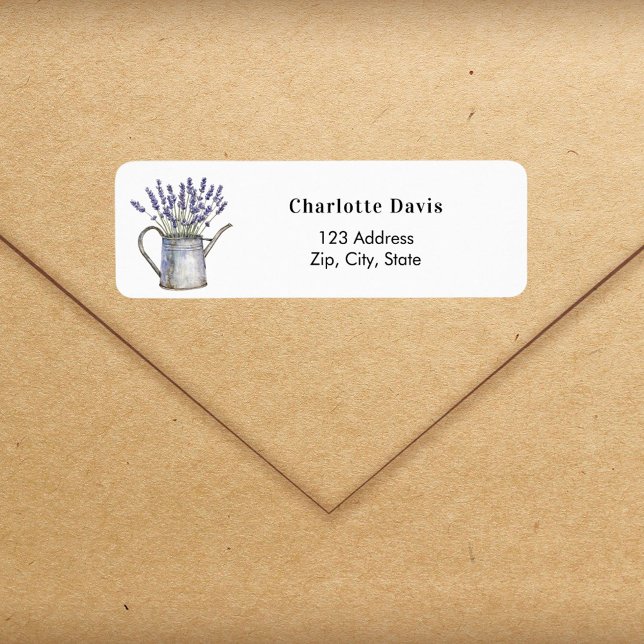 Lavender florals watering can return address  (Creator Uploaded)