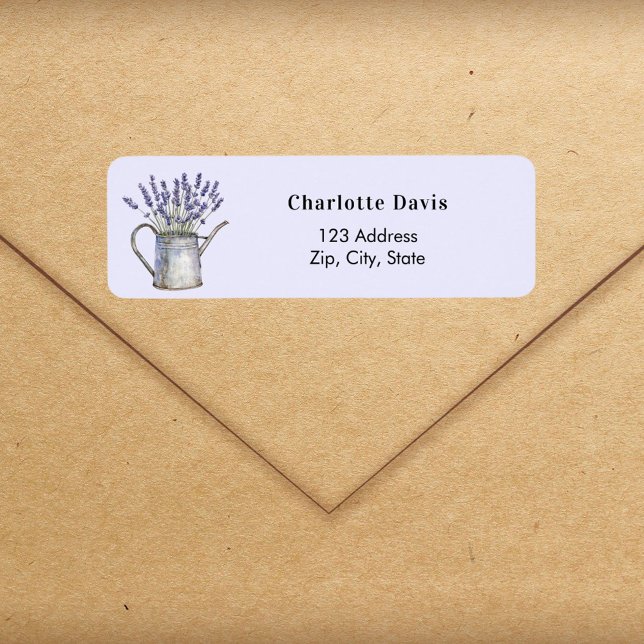 Lavender florals watering can return address  (Creator Uploaded)
