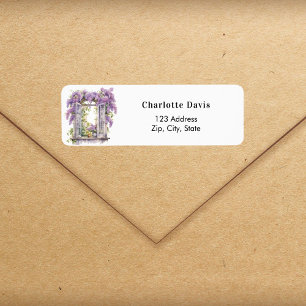 Lavender florals window return address