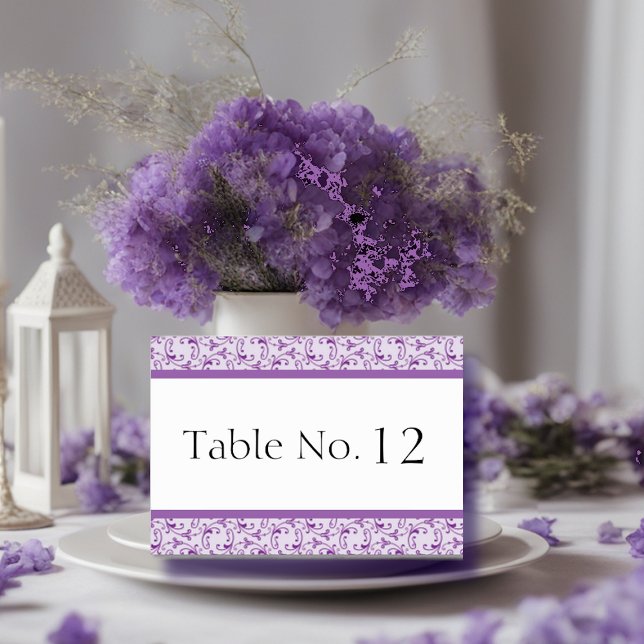 Lavender Florentine Wedding Table Card (Creator Uploaded)