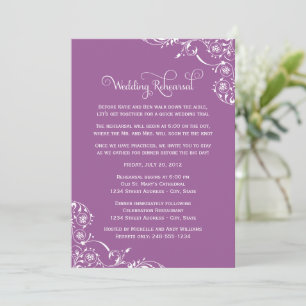 Lavender Flourish Wedding Rehearsal Invitation