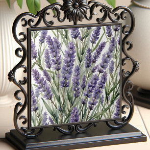 Lavender Flower Botanical Watercolor Art Tile