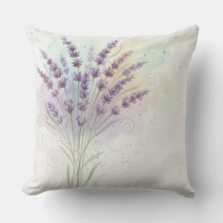 Lavender Flower Bouquet Cushion