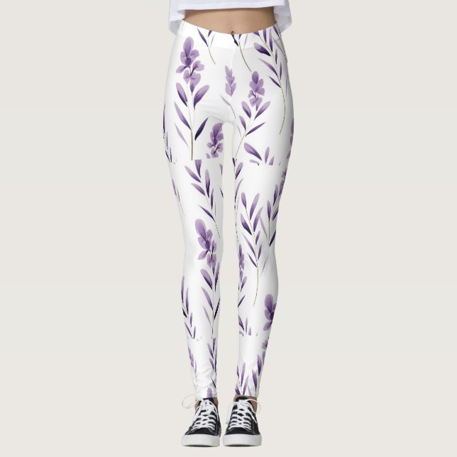 Lavender Flower Buds  Thunder_Cove  Leggings (Front)