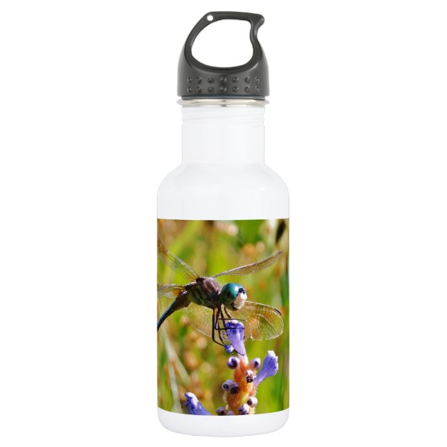 Lavender flower dragonfly 532 ml water bottle (Front)
