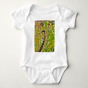 Lavender flower dragonfly baby bodysuit