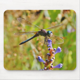 Lavender flower dragonfly mouse mat
