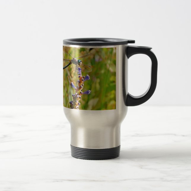 Lavender flower dragonfly travel mug (Right)