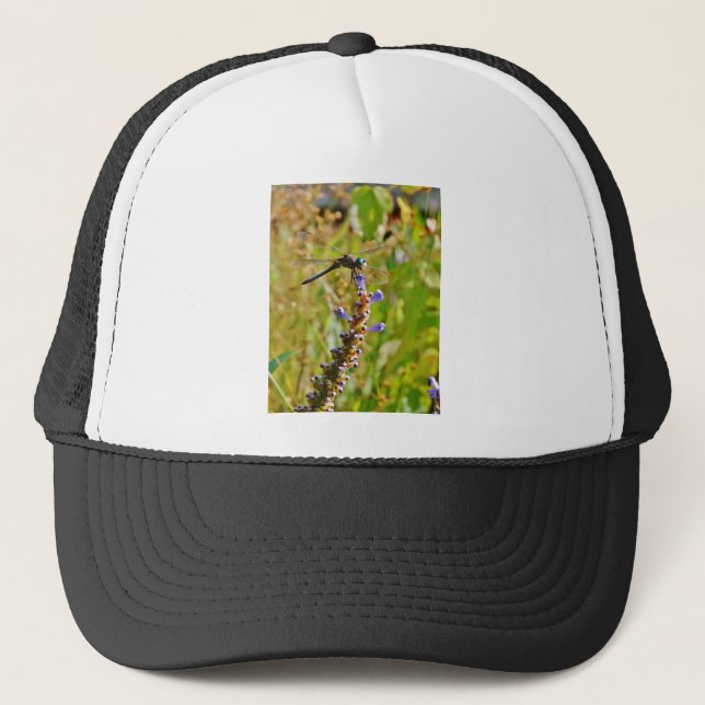 Lavender flower dragonfly trucker hat (Front)