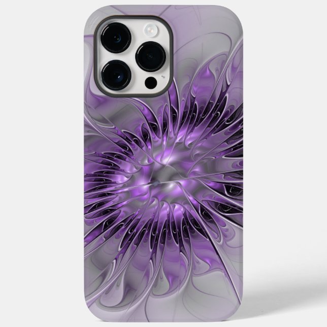 Lavender Flower Dream Modern Abstract Fractal Art Case-Mate iPhone Case (Back)