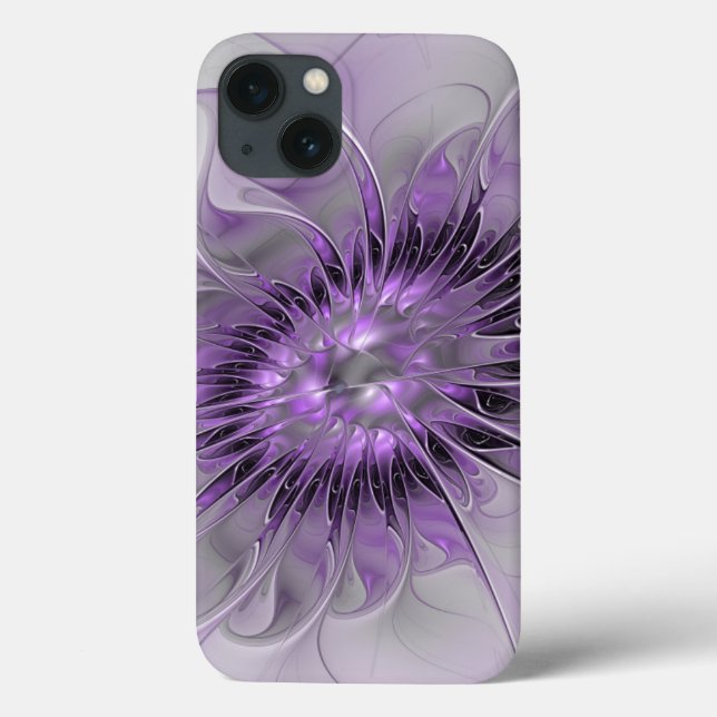 Lavender Flower Dream Modern Abstract Fractal Art Case-Mate iPhone Case (Back)