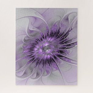 Lavender Flower Dream Modern Abstract Fractal Art Jigsaw Puzzle