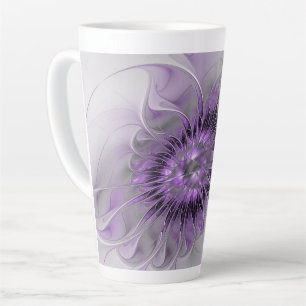 Lavender Flower Dream Modern Abstract Fractal Art Latte Mug