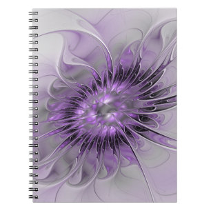 Lavender Flower Dream Modern Abstract Fractal Art Notebook