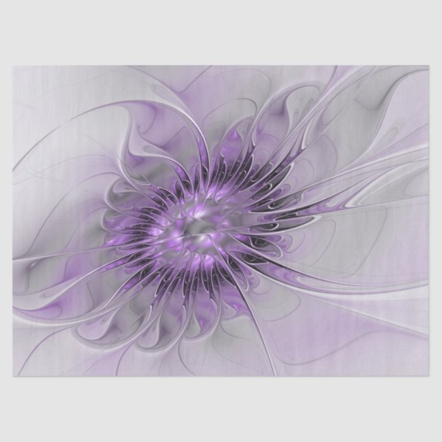 Lavender Flower Dream Modern Abstract Fractal Art Tissue Paper (Front)