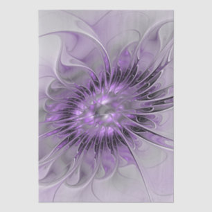 Lavender Flower Dream Modern Abstract Fractal Art Tissue Paper