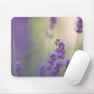 Lavender Flower Honeybee Nature Photo Mouse Mat