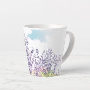 Lavender flower latte mug