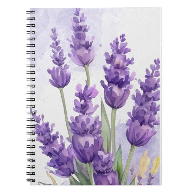 Lavender Flower Notebook | Soft Purple Floral Jour (Front)