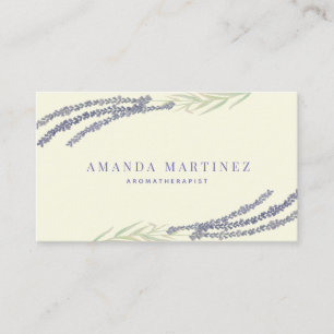 Lavender Flower Sprigs Botanical Yellow Business Card