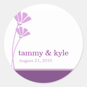 Lavender Flower Wedding Stickers
