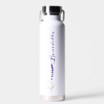 Lavender Flower with Custom Name Water Bottle<br><div class="desc">Quench your thirst in personalised style with our Lavender Watercolor Flower with Custom Name Water Bottle. This sleek and eco-friendly bottle not only keeps you hydrated but also adds a touch of elegance to your daily routine. Featuring a beautiful lavender watercolor flower and the option to add your custom name,...</div>