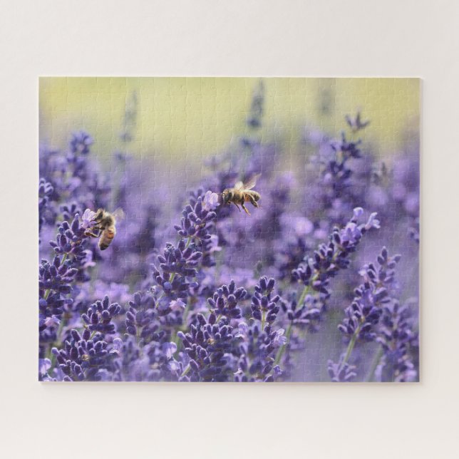 Lavender Flowers and Bees Jigsaw Puzzle (Horizontal)