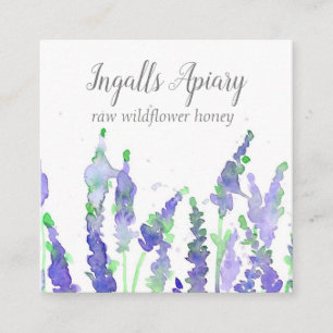 Lavender Flowers Apiary Bees Wildflower Honey Square Business Card