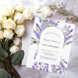 Lavender flowers arch invitation
