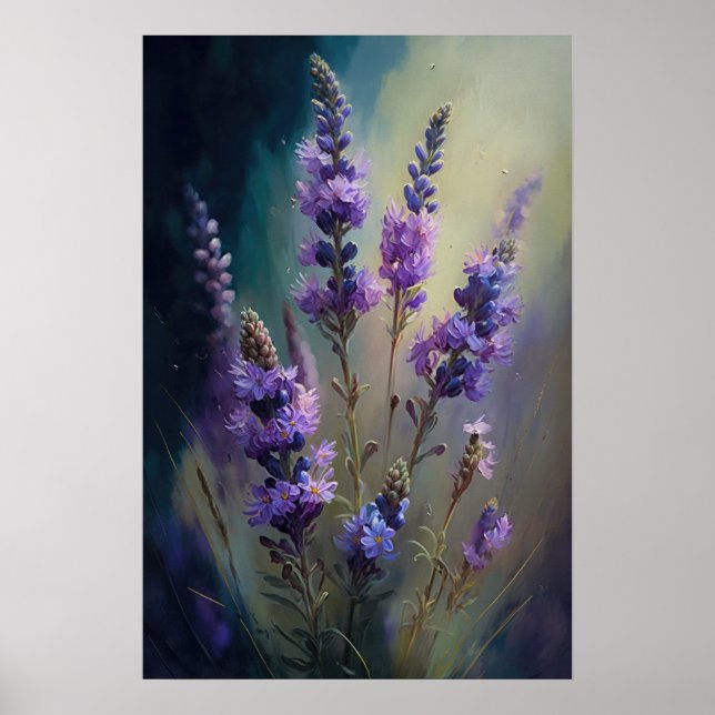 Lavender Flowers Art Print Poster (Front)