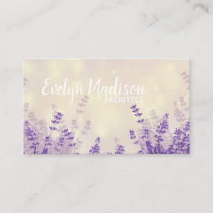 Lavender Flowers Background Business Card