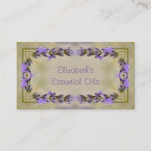 Lavender flowers border business card (Front)