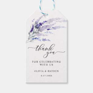 Lavender Flowers Botanical Wedding Favour Thank Yo Gift Tags