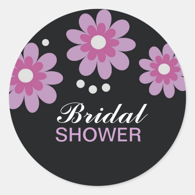 Lavender Flowers Bridal Shower Favours Seals (Front)