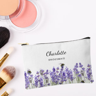 Lavender flowers bridesmaid accessory pouch