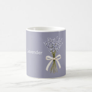 Lavender Flowers Cream Bow Coffee Mug