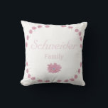 Lavender Flowers Family Name Cushion<br><div class="desc">It's all about family.</div>