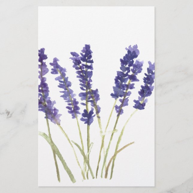 Lavender flowers french lavender stationery (Front)