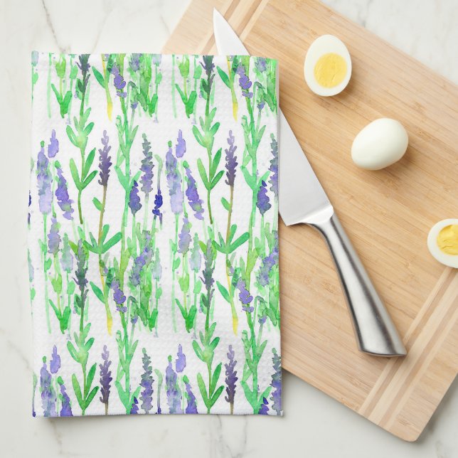 Lavender Flowers Herbs Purple Medicinal Plants   Tea Towel (Quarter Fold)