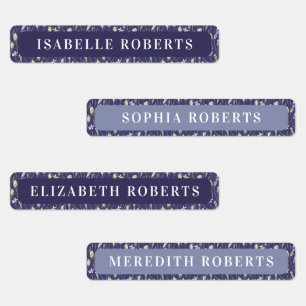 Lavender Flowers Kids Name Waterproof Labels