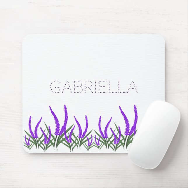 Lavender flowers mouse mat (With Mouse)
